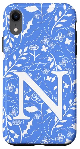 Blau-weißes Toile-Monogramm mit Anfangsbuchstabe N Hülle für iPhone XR Blau-weißes Toile-Monogramm mit Anfangsbuchstabe N Hülle für iPhone XR von Blue Toile Monogram Initials