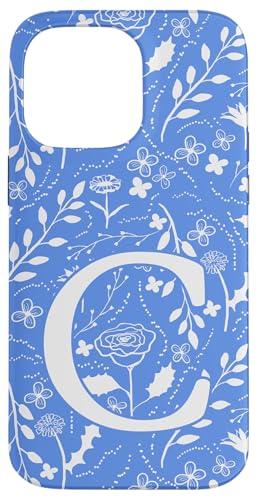 Blau-weißes Toile-Monogramm mit Blumenmuster, Anfangsbuchstabe C Hülle für iPhone 14 Pro Max Blau-weißes Toile-Monogramm mit Blumenmuster, Anfangsbuchstabe C Hülle für iPhone 14 Pro Max von Blue Toile Monogram Initials