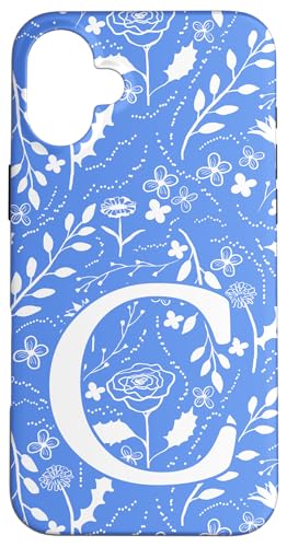 Blau-weißes Toile-Monogramm mit Blumenmuster, Anfangsbuchstabe C Hülle für iPhone 16 Plus Blau-weißes Toile-Monogramm mit Blumenmuster, Anfangsbuchstabe C Hülle für iPhone 16 Plus von Blue Toile Monogram Initials