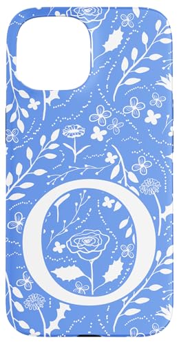 Blau-weißes Toile-Monogramm mit Blumenmuster, Anfangsbuchstabe O Hülle für iPhone 15 von Blue Toile Monogram Initials