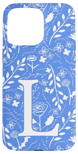 Monogramm-Initialbuchstabe L, Blumenmuster, Blau und Weiß Hülle für iPhone 15 Pro Max Monogramm-Initialbuchstabe L, Blumenmuster, Blau und Weiß Hülle für iPhone 15 Pro Max von Blue Toile Monogram Initials