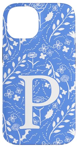 Monogramm-Initialbuchstabe P, Blumenmuster, Blau und Weiß Hülle für iPhone 14 Monogramm-Initialbuchstabe P, Blumenmuster, Blau und Weiß Hülle für iPhone 14 von Blue Toile Monogram Initials