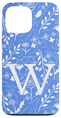 Monogramm-Initialbuchstabe W, Blumenmuster, Blau und Weiß Hülle für iPhone 13 Pro Max Monogramm-Initialbuchstabe W, Blumenmuster, Blau und Weiß Hülle für iPhone 13 Pro Max von Blue Toile Monogram Initials
