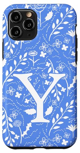 Monogramm-Initialbuchstabe Y mit Blumenmuster, Blau und Weiß Hülle für iPhone 11 Pro Monogramm-Initialbuchstabe Y mit Blumenmuster, Blau und Weiß Hülle für iPhone 11 Pro von Blue Toile Monogram Initials