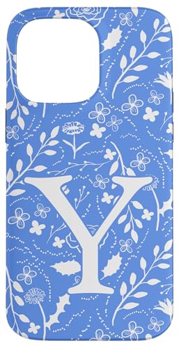 Monogramm-Initialbuchstabe Y mit Blumenmuster, Blau und Weiß Hülle für iPhone 14 Pro Max Monogramm-Initialbuchstabe Y mit Blumenmuster, Blau und Weiß Hülle für iPhone 14 Pro Max von Blue Toile Monogram Initials