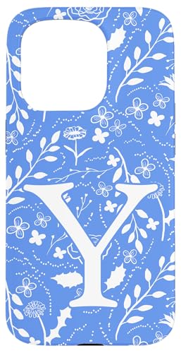 Monogramm-Initialbuchstabe Y mit Blumenmuster, Blau und Weiß Hülle für iPhone 15 Pro Monogramm-Initialbuchstabe Y mit Blumenmuster, Blau und Weiß Hülle für iPhone 15 Pro von Blue Toile Monogram Initials