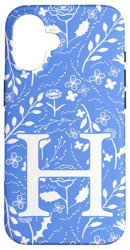 Toile Floral Monogramm Initial Buchstabe H, Blau / Weiß Hülle für iPhone 16 Toile Floral Monogramm Initial Buchstabe H, Blau / Weiß Hülle für iPhone 16 von Blue Toile Monogram Initials