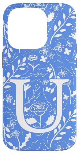Toile Floral Monogramm Initial Buchstabe U Blau / Weiß Hülle für iPhone 14 Pro Toile Floral Monogramm Initial Buchstabe U Blau / Weiß Hülle für iPhone 14 Pro von Blue Toile Monogram Initials