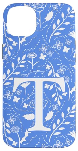 Toile Floral Monogramm Initial Letter T, Blau / Weiß Hülle für iPhone 14 Plus Toile Floral Monogramm Initial Letter T, Blau / Weiß Hülle für iPhone 14 Plus von Blue Toile Monogram Initials