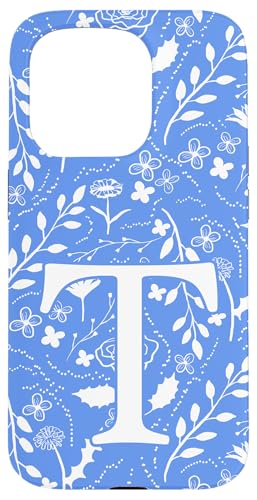 Toile Floral Monogramm Initial Letter T, Blau / Weiß Hülle für iPhone 15 Pro Toile Floral Monogramm Initial Letter T, Blau / Weiß Hülle für iPhone 15 Pro von Blue Toile Monogram Initials
