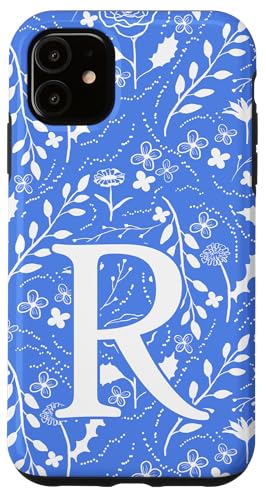 Toile Floral Monogramm Initiale R Blau und Weiß Hülle für iPhone 11 Toile Floral Monogramm Initiale R Blau und Weiß Hülle für iPhone 11 von Blue Toile Monogram Initials