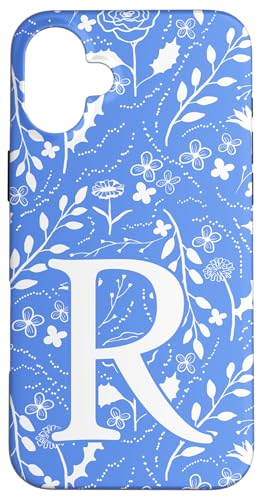 Toile Floral Monogramm Initiale R Blau und Weiß Hülle für iPhone 16 Plus Toile Floral Monogramm Initiale R Blau und Weiß Hülle für iPhone 16 Plus von Blue Toile Monogram Initials
