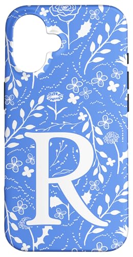 Toile Floral Monogramm Initiale R Blau und Weiß Hülle für iPhone 16 Toile Floral Monogramm Initiale R Blau und Weiß Hülle für iPhone 16 von Blue Toile Monogram Initials