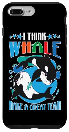 Wale: I Think Whale Make A Great Team Hülle für iPhone 7 Plus/8 Plus von Blue Whale And Beluga Whale Designs For Kids