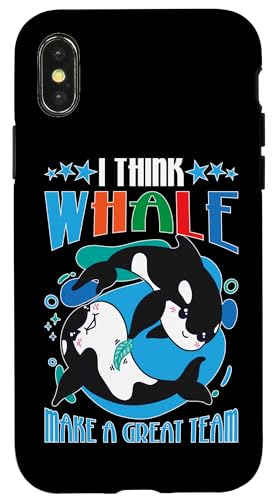 Wale: I Think Whale Make A Great Team Hülle für iPhone X/XS von Blue Whale And Beluga Whale Designs For Kids