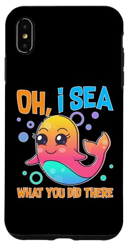 Wale: Oh, I Sea What You Did There Hülle für iPhone XS Max von Blue Whale And Beluga Whale Designs For Kids