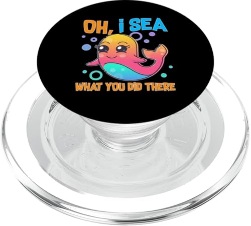 Wale: Oh, I Sea What You Did There PopSockets PopGrip für MagSafe Wale: Oh, I Sea What You Did There PopSockets PopGrip für MagSafe von Blue Whale And Beluga Whale Designs For Kids
