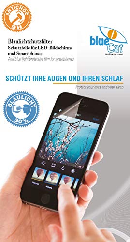 BlueCat Screen stoßfest Schutzfolie Tempered Glass | Augenschutzfilter für LED Bildschirme | Glas 9H Displayschutz aus gehärtetem Glas | mit 30% Blaulichtfilter | für iPhone 8 von BlueCat Screen