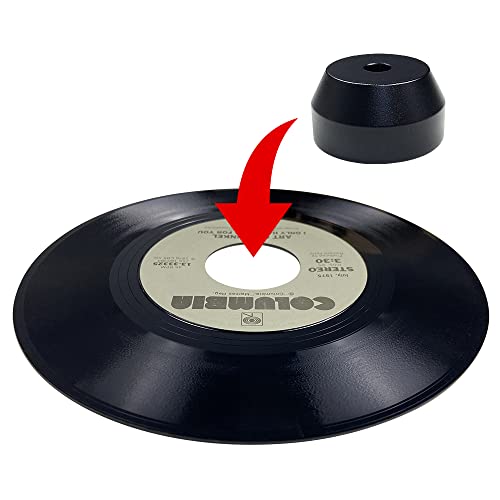 BlueJanyee 45 U/min schwarzer Adapter, langlebiger massiver Aluminium-Mitteladapter für 17, 8 cm (7 Zoll) Vinyl-Schallplatten, FMAY115 von BlueJanyee