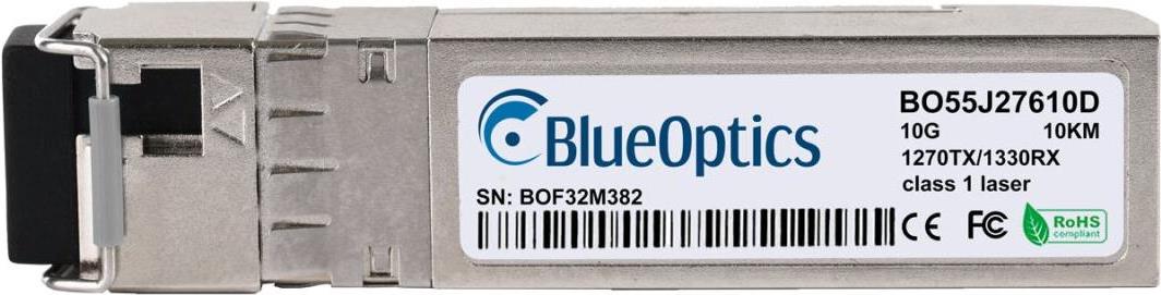 Alcatel-Nokia 3HE05037AA kompatibler BlueOptics© SFP+ Bidi Transceiver für Singlemode 10 Gigabit Highspeed Datenübertragungen in Glasfaser Netzwerken. Unterstützt 10 Gigabit Ethernet, Fibre Channel oder SONET/SDH Anwendungen in Switchen, Routern, Storage (3HE05037AA-BO) von BlueOptics