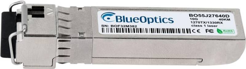 Alcatel-Nokia 3HE10452AA kompatibler BlueOptics© SFP+ Bidi Transceiver für Singlemode 10 Gigabit Highspeed Datenübertragungen in Glasfaser Netzwerken. Unterstützt 10 Gigabit Ethernet, Fibre Channel oder SONET/SDH Anwendungen in Switchen, Routern, Storage (3HE10452AA-BO) von BlueOptics