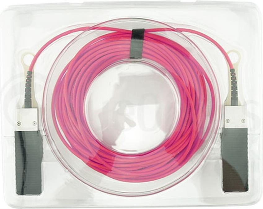 BlueOptics© BO070703W3M Aktives Optisches Kabel, 4 Kanal QSFP56, 200GBASE-SR4, Infiniband, 3 Meter, Multimode G50/125µ, OM4, Markenfaser, aqua, rund 3.0mm Tube (BO070703W3M-BO) von BlueOptics