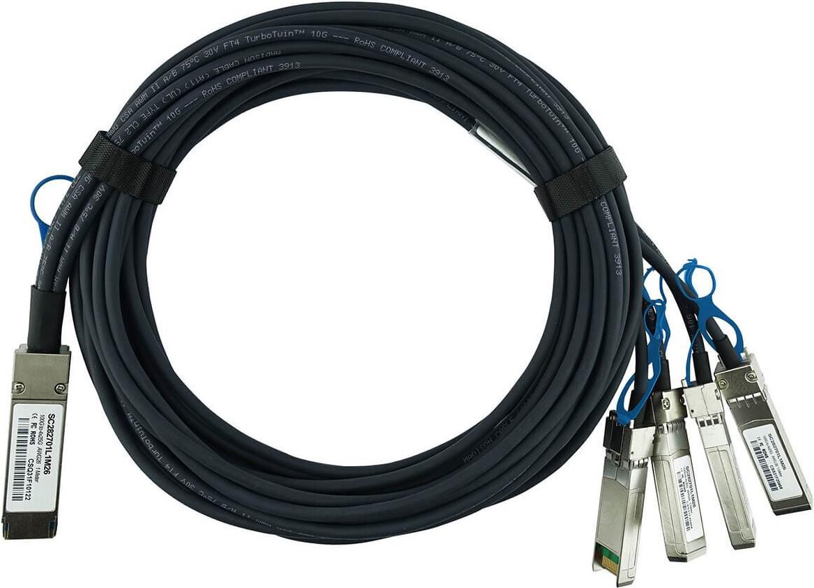 BlueOptics DAC-Q28-4SFP28-25G-3M Netzwerkkabel Schwarz (DAC-Q28-4SFP28-25G-3M-BL) von BlueOptics