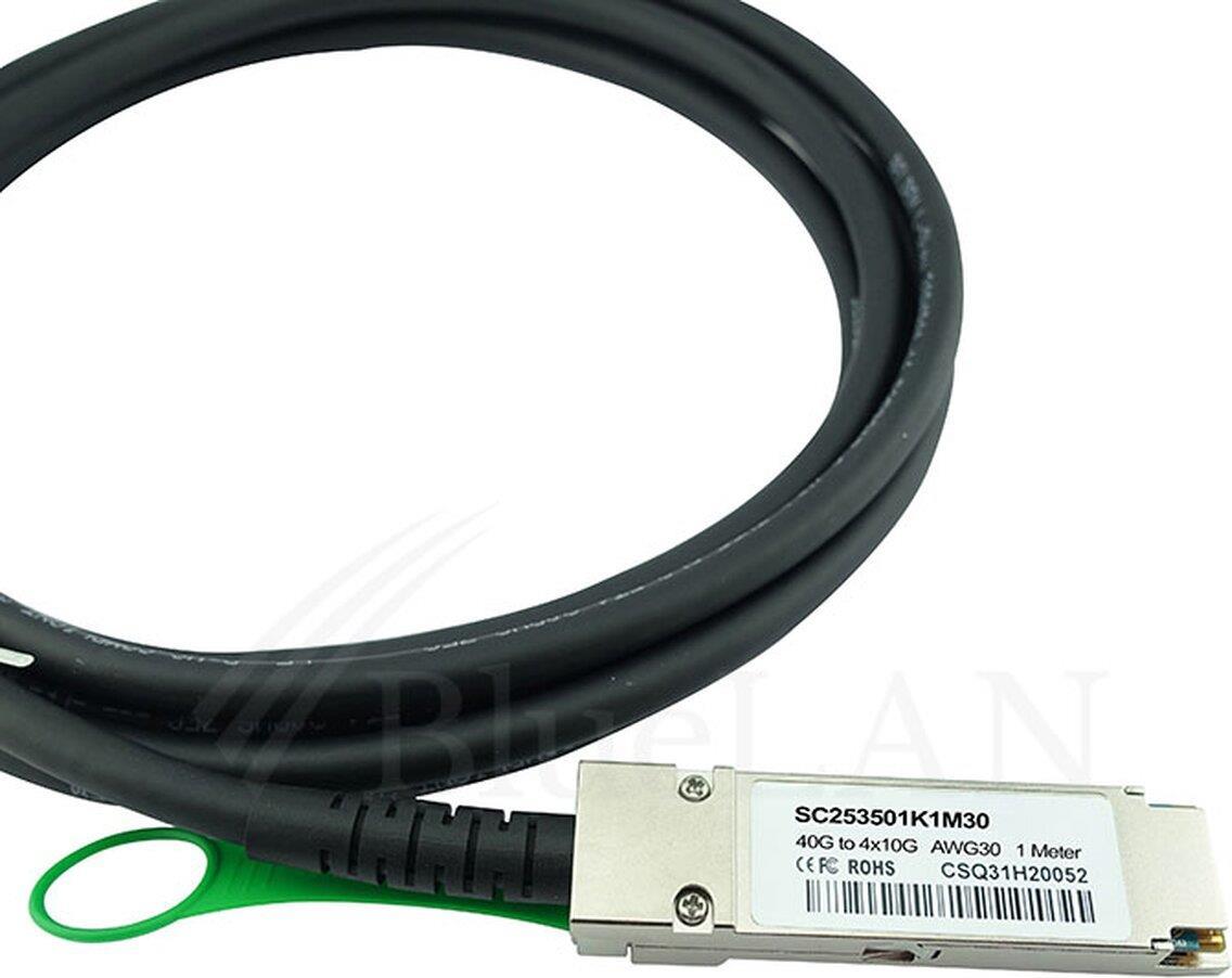 BlueOptics QSFP-4X10G-C5M-BL InfiniBand-Kabel 5 m 4xSFP+ Schwarz (QSFP-4X10G-C5M-BL) von BlueOptics