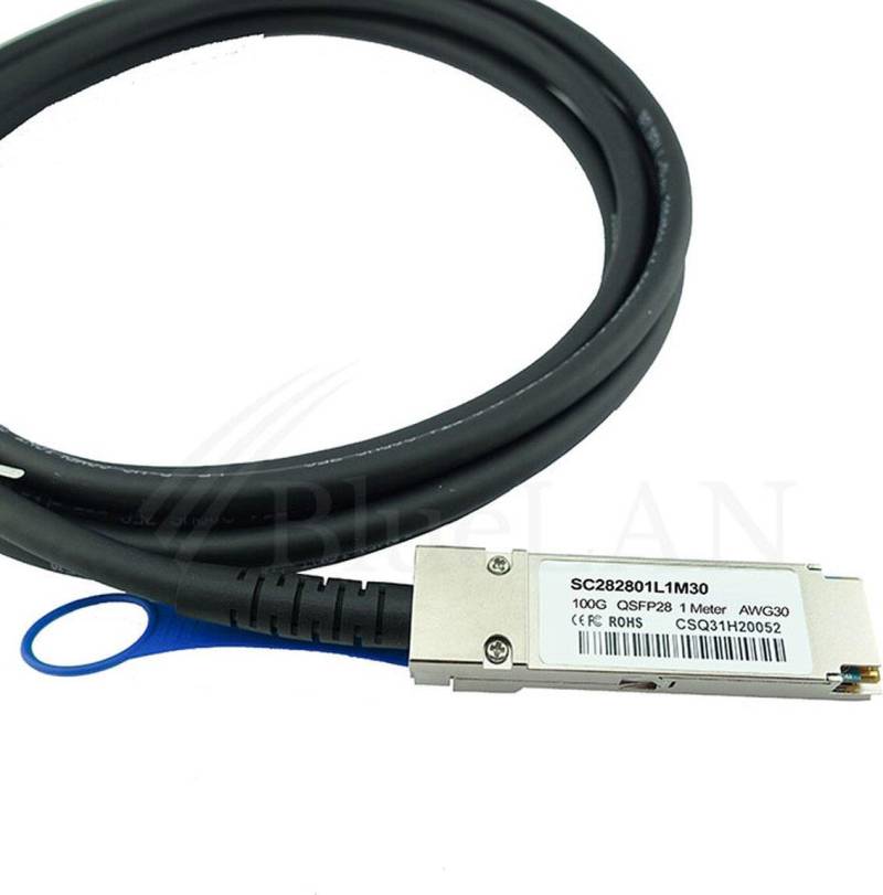 BlueOptics QSFP28-DAC-3M-SW-BL InfiniBand-Kabel Schwarz (QSFP28-DAC-3M-SW-BL) von BlueOptics