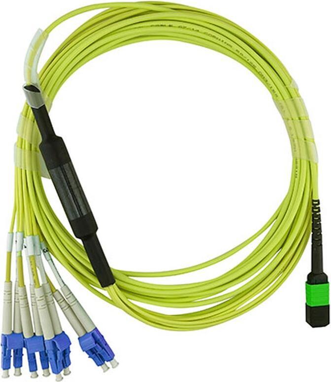 BlueOptics SFP6141BU5MKB Glasfaserkabel 5 m MTP 4x LC G.657.A1 Limette (SFP6141BU5MKB) von BlueOptics
