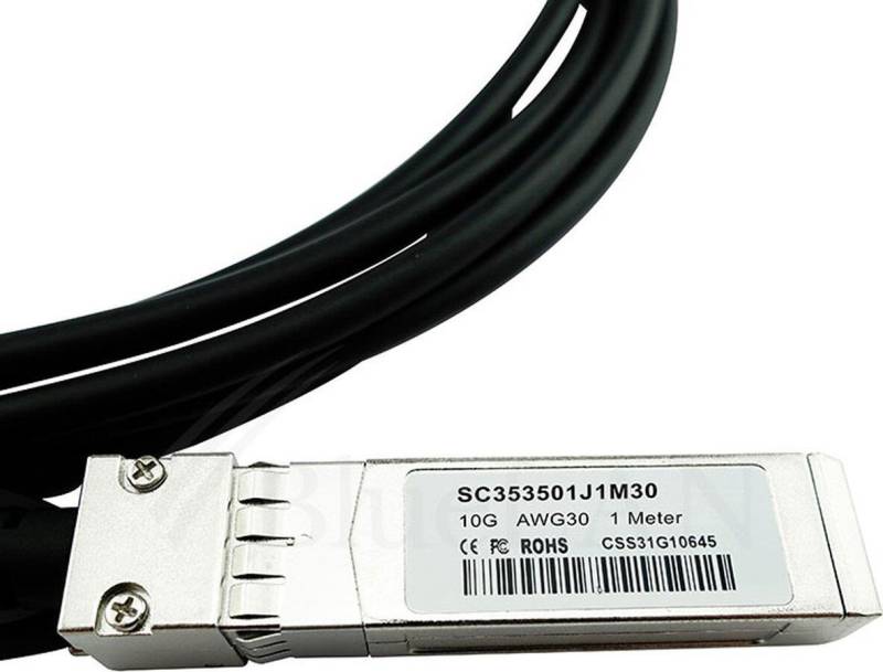 HPE Aruba J9283D kompatibles BlueLAN DAC SFP+ SC353501J3M30 HPE Aruba kompatibles Direct Attach Kabel (DAC) als passive 10 Gigabit Twinaxial Kupfer Variante, mit SFP+ auf SFP+ Verbindung, für den Anschluss von Hardware in Racks und über benachbarte Racks hinweg. BlueLAN HPE Aruba kompatible SFP+ Direct Attach Kabel sind geeignet für 10G Ethernet, 10G FCoE, 8G/10G Fibre Channel und InfiniBand (SDR, DDR & QDR) Anwendungen. Kaufen Sie noch heute kompatible SFP+ Direct Attach Kabel der Marke BlueLAN von CBO, da diese Kabel die Anforderungen des original Herstellers, HPE Aruba, hinsichtlich technischer Beschaffenheit und funktionsgenauer Arbeitsweise, erreichen oder sogar übertreffen.Produkteigenschaften:- Typ: Direct Attach Kabel (DAC)- Datenrate: 10GBASE-CR- Anschluss: SFP+ zu SFP+- Medium: Twinaxiale Kupferadern- : 5 JahreBlueLAN SFP+ Direct Attach Kabel kompatibel zum HPE Aruba Kabel, nutzen ausschließlich hochwertige Bauteile von Markenherstellern (wie zum Beispiel: Belden, Molex, TE Conne (J9283D-BL) von BlueOptics