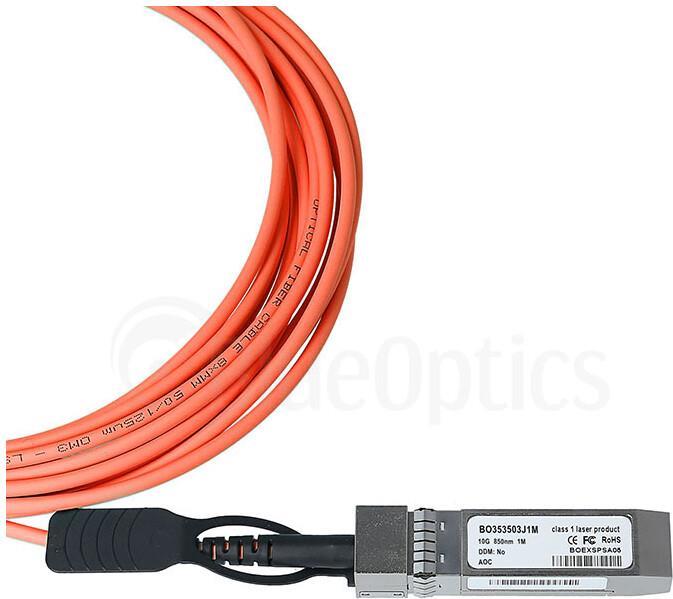 Juniper 740-090165 kompatibles Aktives Optisches Kabel (AOC) als 400 Gigabit Variante, mit QSFP-DD auf QSFP-DD Verbindung, für den Anschluss von Hardware in Racks und über benachbarte Racks hinweg. BlueOptics Juniper 740-090165 kompatible QSFP-DD Aktives (740-090165-BO) von BlueOptics