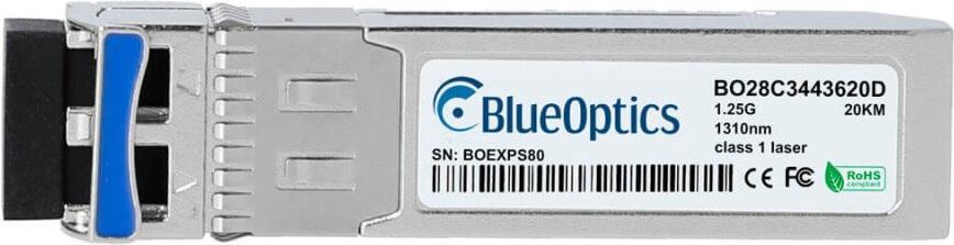 Kompatibler Alcatel-Nokia 3HE08313AA BlueOptics BO28C3443620D cSFP Transceiver, LC-Duplex, 1000BASE-2BX-U, Singlemode Fiber, TX:1310nm/RX:1490nm, 20KM, 0°C/+70°C, DDM (3HE08313AA-BO) von BlueOptics