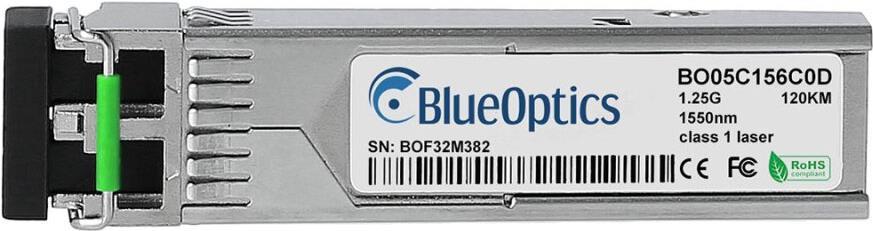 Kompatibler Allied Telesis AT-SPZX120 BlueOptics BO05C156C0D SFP Transceiver, LC-Duplex, 1000BASE-ZX, Singlemode Fiber, 1550nm, 120KM, DDM, 0�C/+70�C (AT-SPZX120-BO) von BlueOptics