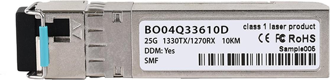 Kompatibler Arista SFP28-25G-BX-D-10KM BlueOptics� BO04Q33610D SFP28 Bidi Transceiver, LC-Simplex, 25GBASE-BX-D, Singlemode Fiber, TX1330nm/RX1270nm, 10KM, DDM, 0�C/+70�C (SFP28-25G-BX-D-10KM-AR-BO) von BlueOptics