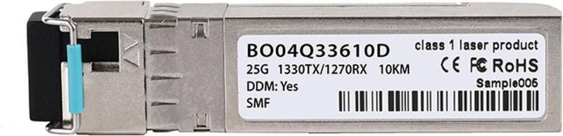 Kompatibler Avago SFP28-25G-BX-D-10KM BlueOptics© BO04Q33610D SFP28 Bidi Transceiver, LC-Simplex, 25GBASE-BX-D, Singlemode Fiber, TX1330nm/RX1270nm, 10KM, DDM, 0°C/+70°C (SFP28-25G-BX-D-10KM-AO-BO) von BlueOptics