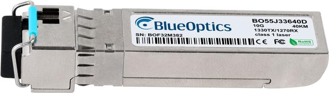 Kompatibler Calix 100-02151 BlueOptics© BO55J33640D SFP+ Bidi Transceiver, LC-Simplex, 10GBASE-BX-D, Singlemode Fiber, TX1330nm/RX1270nm, 40KM, DDM, 0°C/+70°C (100-02151-BO) von BlueOptics