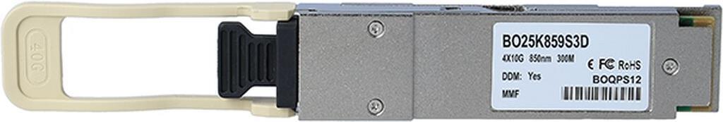 Kompatibler Centec QSFP-40G-XSR4-CT BlueOptics BO25K859S3D QSFP Transceiver, MPO/MTP, 40GBASE-ESR4, Multimode Fiber, 4x850nm, 300 Meter, 0°C/+70°C (QSFP-40G-XSR4-CT-BO) von BlueOptics