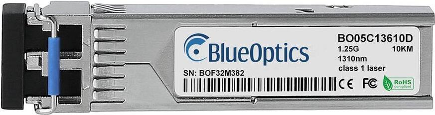 Kompatibler Cisco ONS-SI-GE-LX BlueOptics© BO05C13610D SFP Transceiver, LC-Duplex, 1000BASE-LX, Singlemode Fiber, 1310nm, 10KM, DDM, -40°C/+85°C (ONS-SI-GE-LX-BO) von BlueOptics