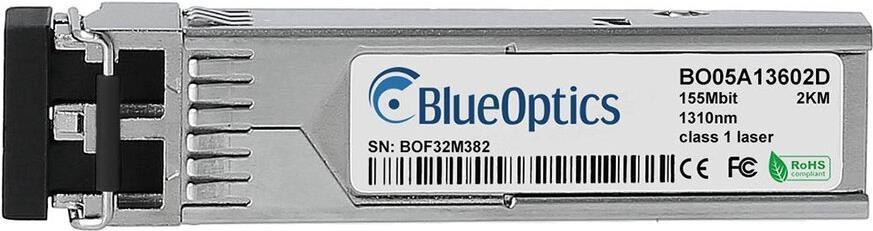 Kompatibler Extreme Networks MGBIC-LC04 BlueOptics© BO05A13602D SFP Transceiver, LC-Duplex, 100BASE-FX, Multimode Fiber, 1310nm, 2KM, DDM, 0°C/+70°C (MGBIC-LC04-BO) von BlueOptics