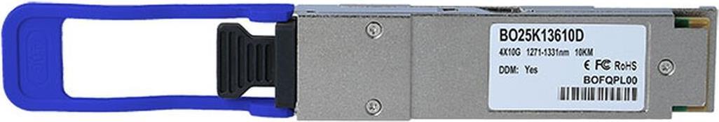 Kompatibler Juniper 740-056705 BlueOptics BO25K13610D QSFP Transceiver, LC-Duplex, 40GBASE-LR4, Singlemode Fiber, 4xWDM, 10KM, 0°C/+70°C (740-056705-BO) von BlueOptics