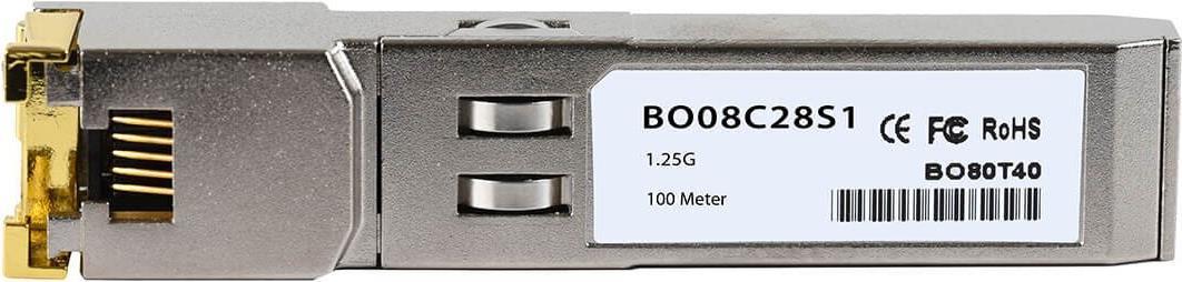 Kompatibler Juniper CTP-SFP-1GE-T BlueOptics© BO08C28S1 SFP Transceiver, Kupfer RJ45, 1000BASE-T, 100M, 0°C/+70°C (CTP-SFP-1GE-T-BO) von BlueOptics