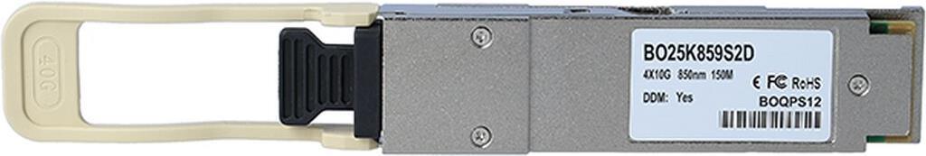 Kompatibler McAfee FTL410QE1C-MF BlueOptics� BO25K859S2D QSFP Transceiver, MPO/MTP, 40GBASE-SR4, Multimode Fiber, 4x850nm, 150M, 0�C/+70�C (FTL410QE1C-MF-BO) von BlueOptics