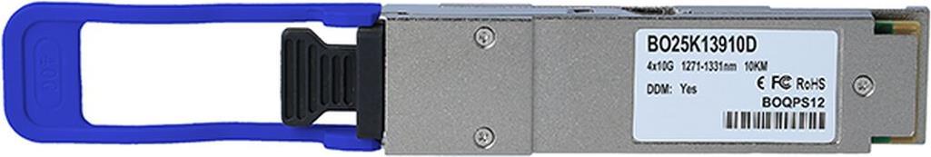 Kompatibler Mikrotik QSFP-40G-PLR4 BlueOptics� BO25K13910D QSFP Transceiver, MPO/MTP, 40GBASE-PLR4, Singlemode Fiber, 1310nm, 10KM, 0�C/+70�C (QSFP-40G-PLR4-MT-BO) von BlueOptics