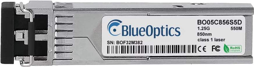 Kompatibler Netscout 321-0435 BlueOptics BO05C856S5D SFP Transceiver, LC-Duplex, 1000BASE-SX, Multimode Fiber, 850nm, 550M, DDM, 0°C/+70°C (321-0435-BO) von BlueOptics