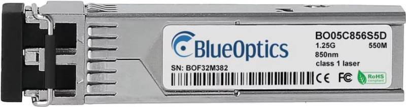 Kompatibler Netscout 321-0435 BlueOptics BO05C856S5D SFP Transceiver, LC-Duplex, 1000BASE-SX, Multimode Fiber, 850nm, 550M, DDM, 0�C/+70�C (321-0435-BO) von BlueOptics