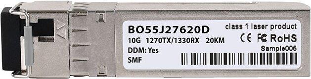 Kompatibler RAD SFP-P-5BDH-20 BlueOptics BO55J27620D SFP+ Bidi Transceiver, LC-Simplex, 10GBASE-BX-U, Singlemode Fiber, TX1270nm/RX1330nm, 20KM, DDM, 0°C/+70°C (SFP-P-5BDH-20-BO) von BlueOptics