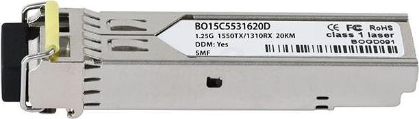 Kompatibler Weidmüller IE-SFP-1GE-SM-20-BIDI-TX1550 BlueOptics BO15C5531620D SFP Transceiver, LC-Simplex, 1000BASE-BX-D, Singlemode Fiber, TX1550nm/RX1310nm, 10KM, DDM, 0°C/+70°C (IE-SFP-1GE-SM-20-BIDI-TX1550-BO) von BlueOptics