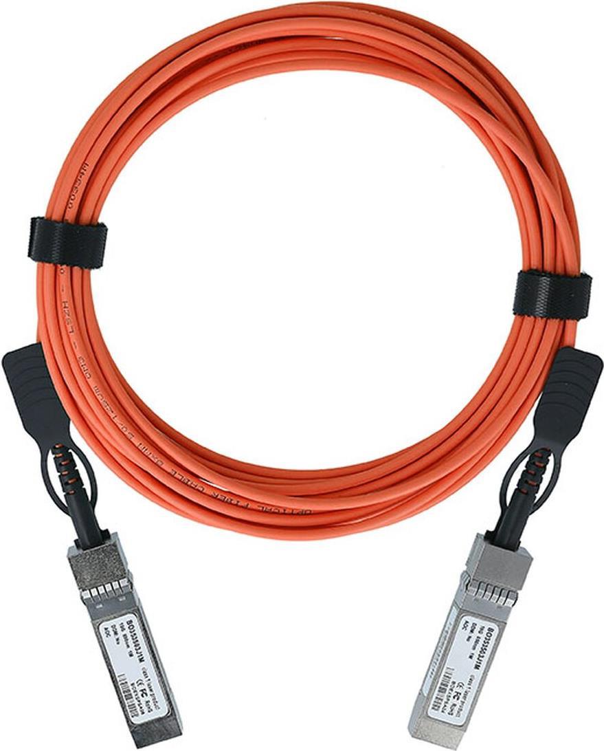 Kompatibles D Link SFP-AOC-10G-25M SFP+ BlueOptics Aktives Optisches Kabel (AOC), 10GBASE-SR, Ethernet, Infiniband, 25 Meter (SFP-AOC-10G-25M-DL-BO) von BlueOptics