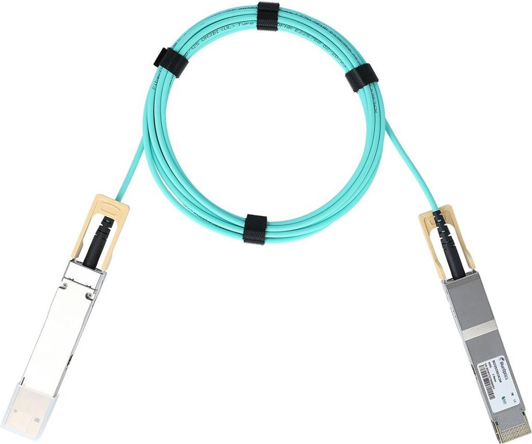 Kompatibles Mellanox MFA1W00-W003 QSFP-DD BlueOptics Aktives Optisches Kabel (AOC), 400GBASE-SR8, Ethernet, Infiniband, 3 Meter (MFA1W00-W003-BO) von BlueOptics